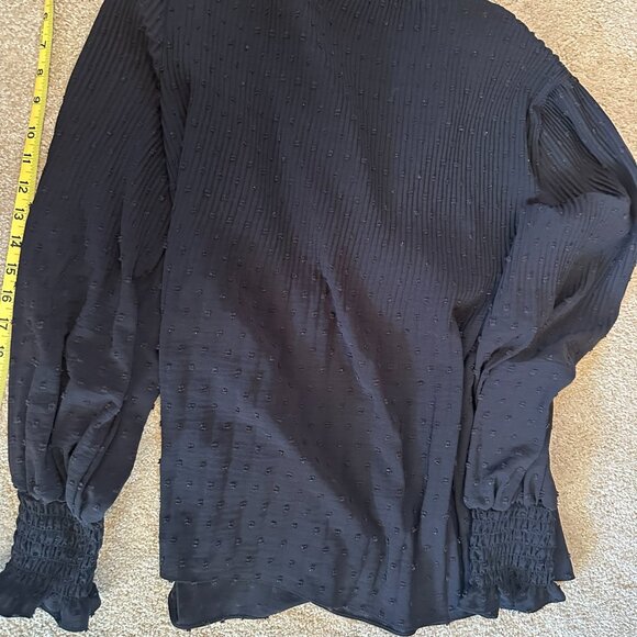 woman blouse black MaxStudio Brand size L - Picture 2 of 3